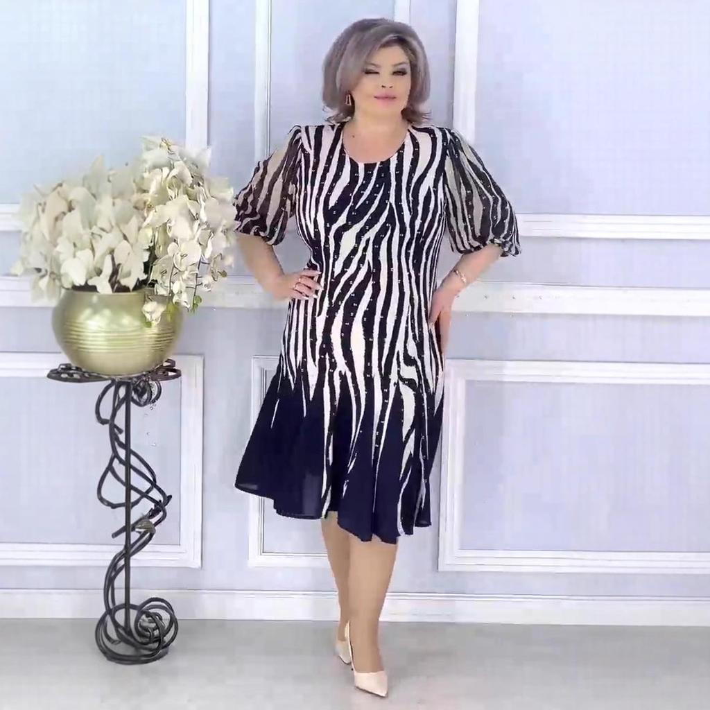 2025 European-American Style Print Dress 5576