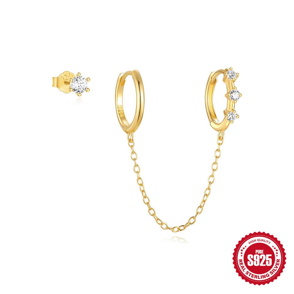 

Серьги-пусеты из стерлингового серебра 925 пробы, стильные и простые, в виде звезды, цветка и бриллианта, поддельный набор из трех частей 925 Silver