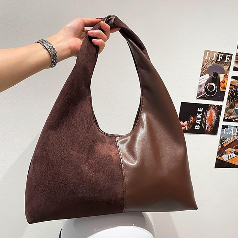 Autumn Vintage Shoulder Bags Large Capacity Patchowrk Commuting Dumling Bags Luxury Women Tote Bags Ladies Fashion Handbags