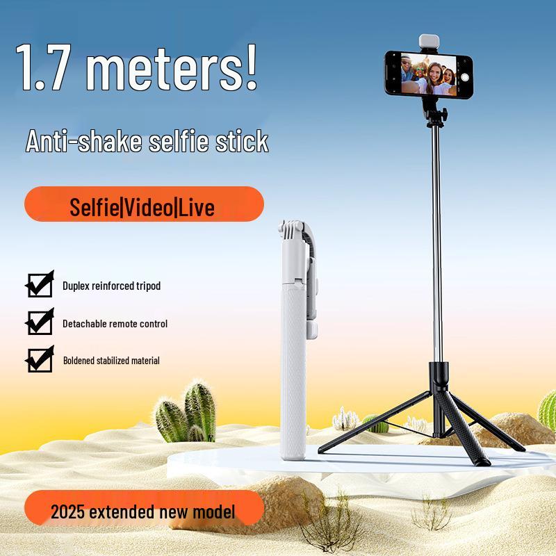 New Bluetooth Selfie Stick with Anti-Shake Stabilizer and Tripod for Mobile Phones