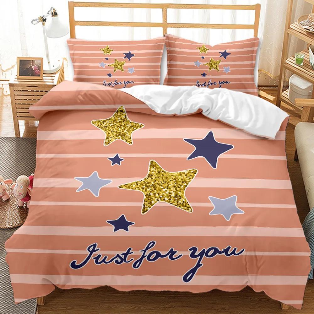 Cartoon Bedding Set For Girl Women Adults Child Winter Duvet Cover Sets Cute Print Princess Pink Young Girl Quilt Cover Single