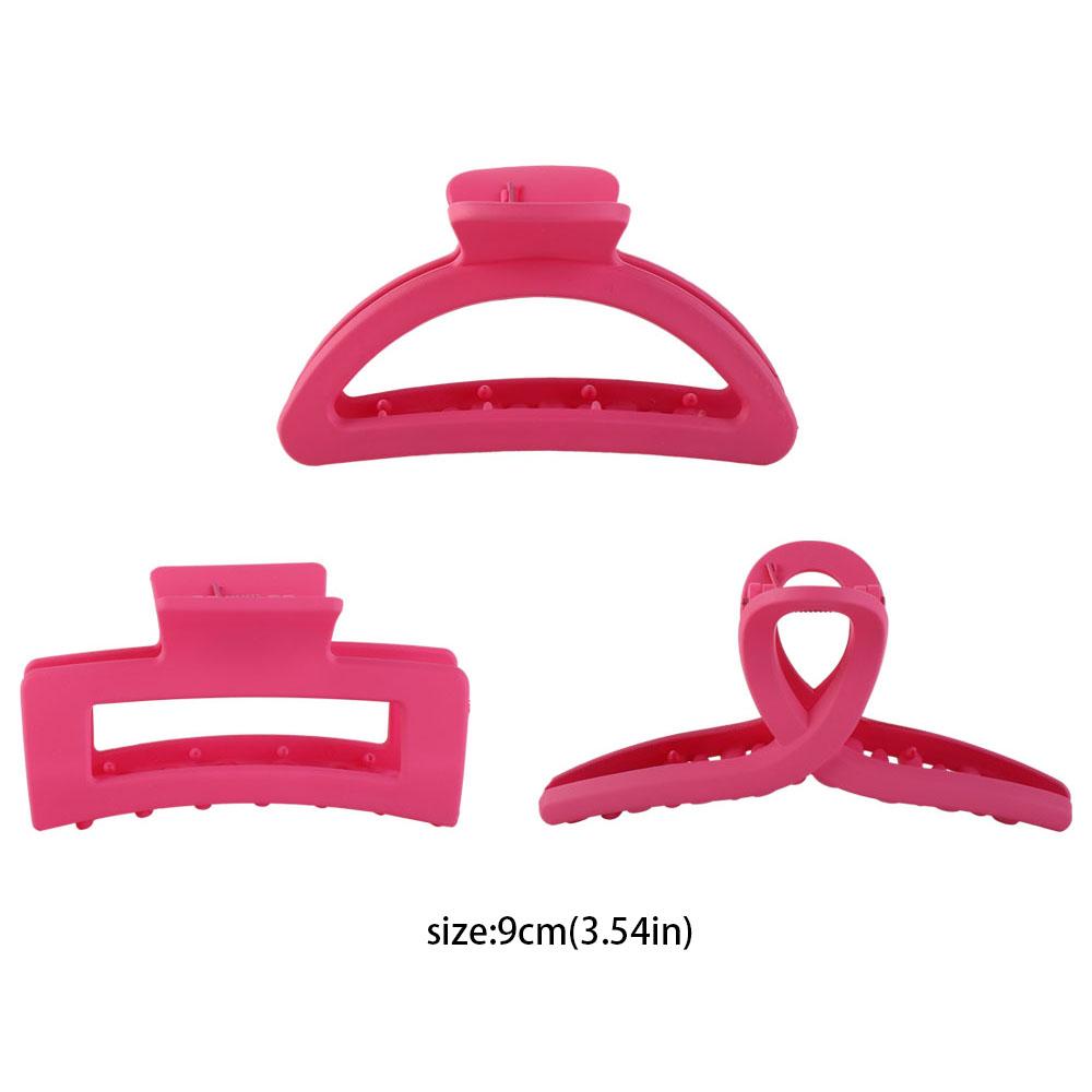 Vierkante Roze Grote Haaienklem Kruis Acryl Haarklemmen Hoofddeksel Meisjes