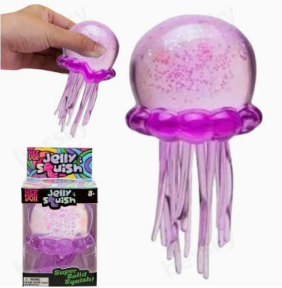 NEW Nee-Doh Jelly Squish Jellyfish Fidget Sensory Toy Stress Relief Squishy Cube Anti-Anxiety Squeeze Object For Focus ADHD