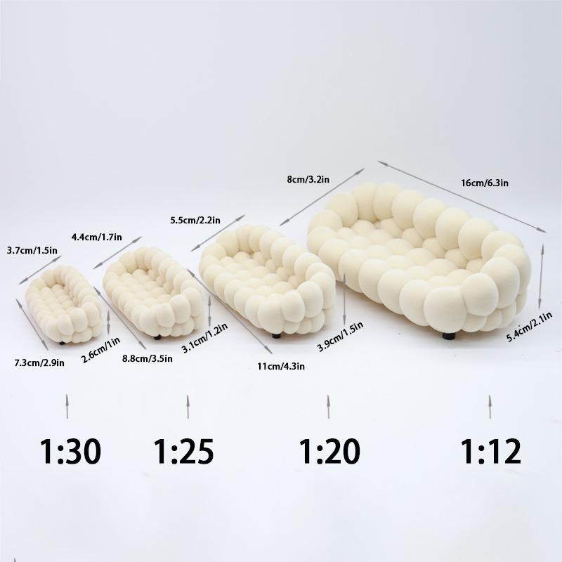 Dollhouse Simulation Cloud Sofa Model Dollhouse Living Room Furniture Decoration Dolls House Micro Scene Pretend Play Toys
