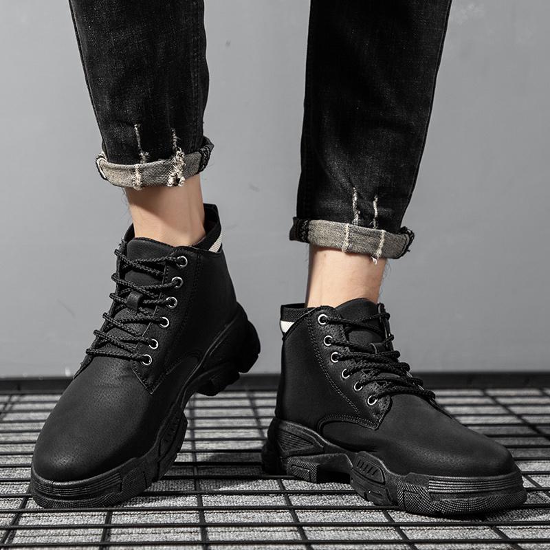 Nuevos zapatos de hombre de otoño Botines de alta calidad Cuero suave  Trabajo redondo Puntera Herramientas de plataforma militar Botas de  plataforma militar comprar a buen precio — entrega gratuita, reseñas reales