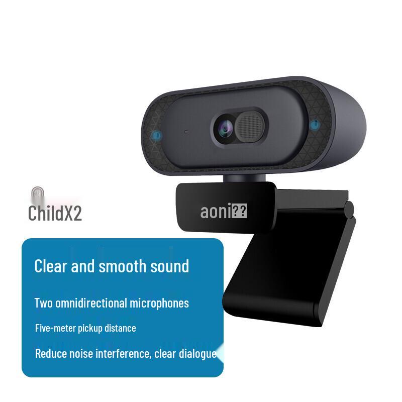 AONI A50 2K HD Autofocus USB Webcam with Dual Mics