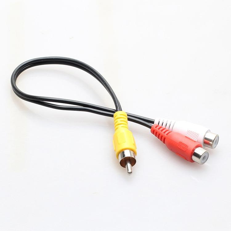 0.25m RCA Y Splitter Male To Dual Female Audio Video Adapter Cord For Car Reverse Camera TV Amplifier DVD Player Phono Cable