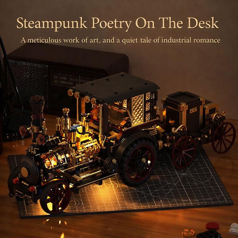 Technical-Designal 1331Pcs Superior-Grade Retro Premium-Quality Mechanical First-Class Steam Premium-Quality Car High-Standard Construction-Set