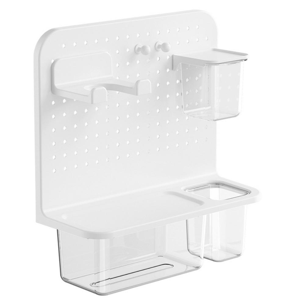 Wall Mounted Wash Face Tissue Box Punch Free Pegboard Organizer Key Tissue Holder  Bathroom