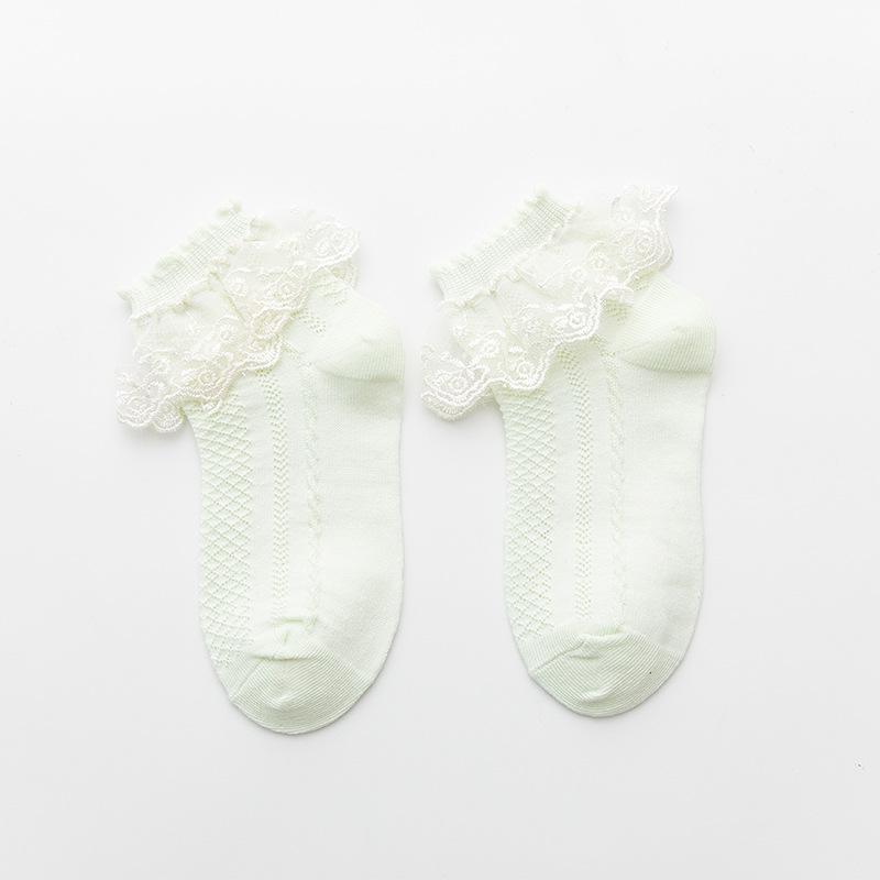 

Новинка 2024 года, осенне-зимние дышащие кружевные носки принцессы для девочек - гребенной хлопок