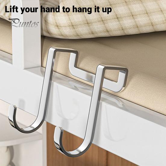 Dorm Room Essentials Heavy Duty Bunk Bed Hook, Stainless Steel No Drill Over The Door Hooks Space Saving Organizer for Bathroom Cabinet And