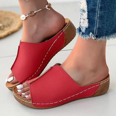 Mode Damen Sandalen 2024 Neue Sommerschuhe für Damen Keilabsätze Sandalias Mujer Weiche Absätze Hausschuhe Sommersandalen mit Plateau