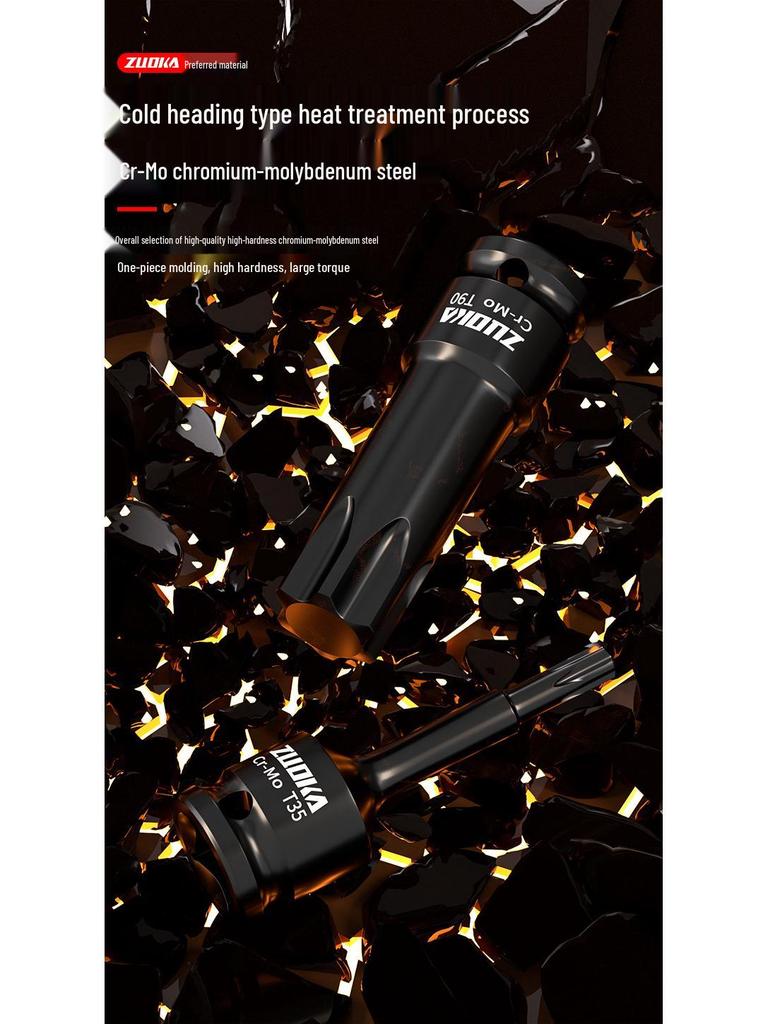 1/2" Air Impact Wrench with Integrated T30 Internal Hexalobular Bit Socket Set