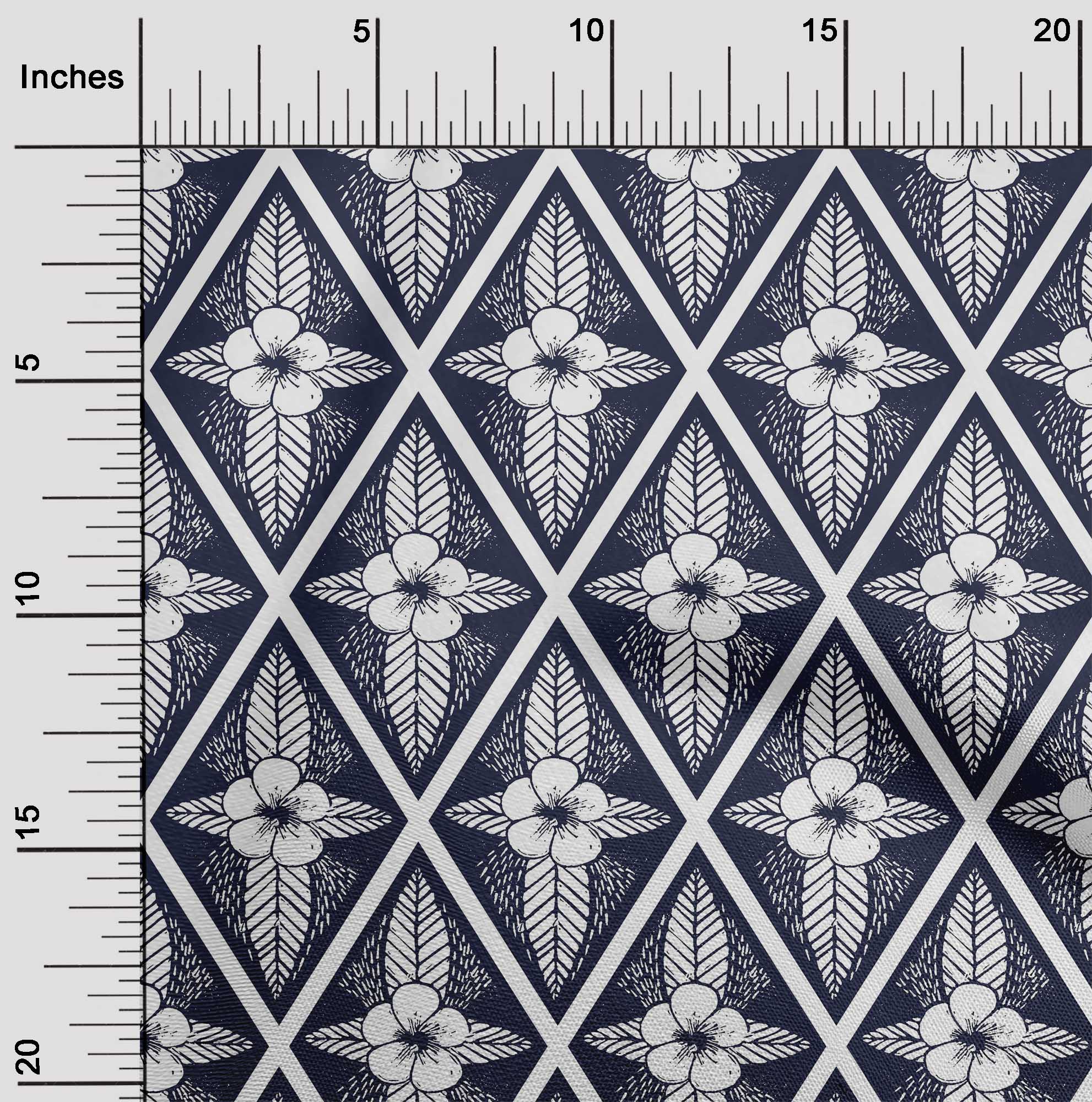 

OneOone Cotton Flex Grey Fabric Художня квіткова та діамантова геометрична реміснича тканина Декоративна тканина з принтом у дворі 40 дюймів 42 Inch Wide - Viscose Chiffon темно-синього кольору