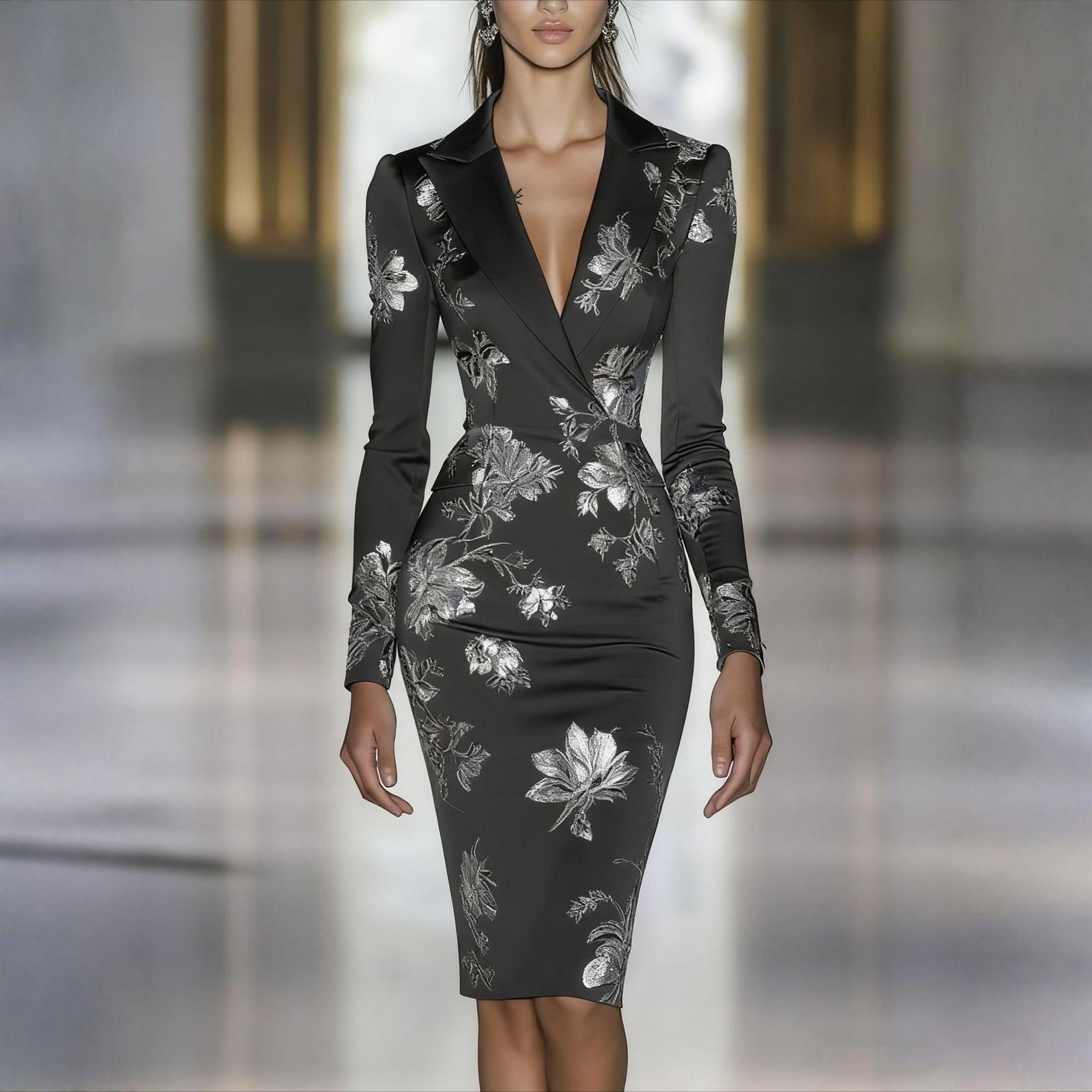 

Женское платье Повседневное Легкое Платье V-образный вырез Отпуск Бохо Пляжное Летнее платье L чёрный