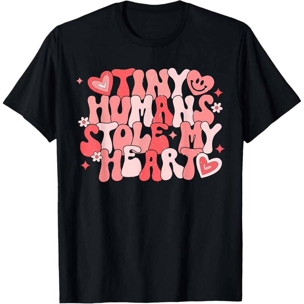 NICU Nurse Women Valentine s Day Tiny Humans Stole My Heart T-Shirt XL чёрный