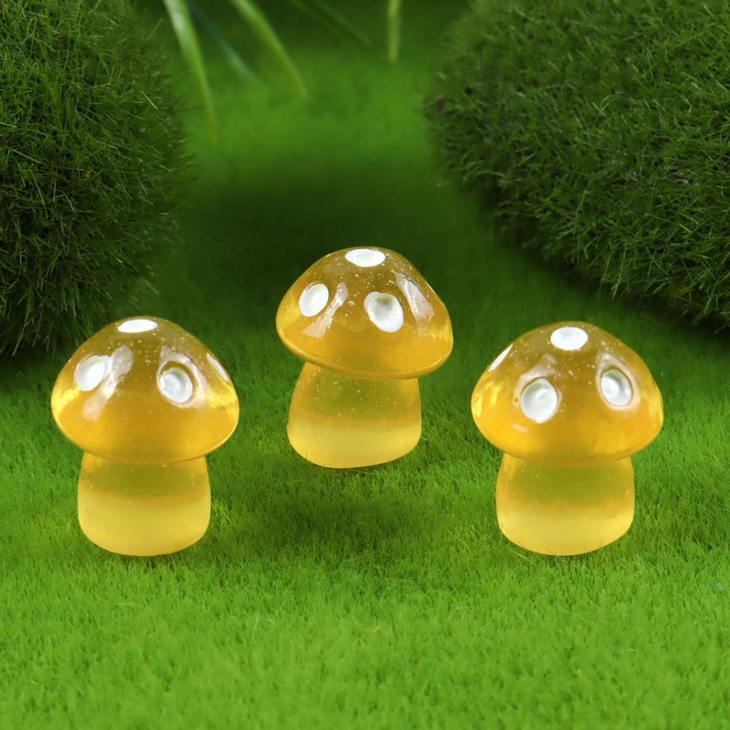 Mini Transparent Mushroom Ornaments for Moss Gardens and Balcony Potted Plants