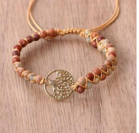 

Бірюзовий двошаровий браслет для йоги «Дерево життя»