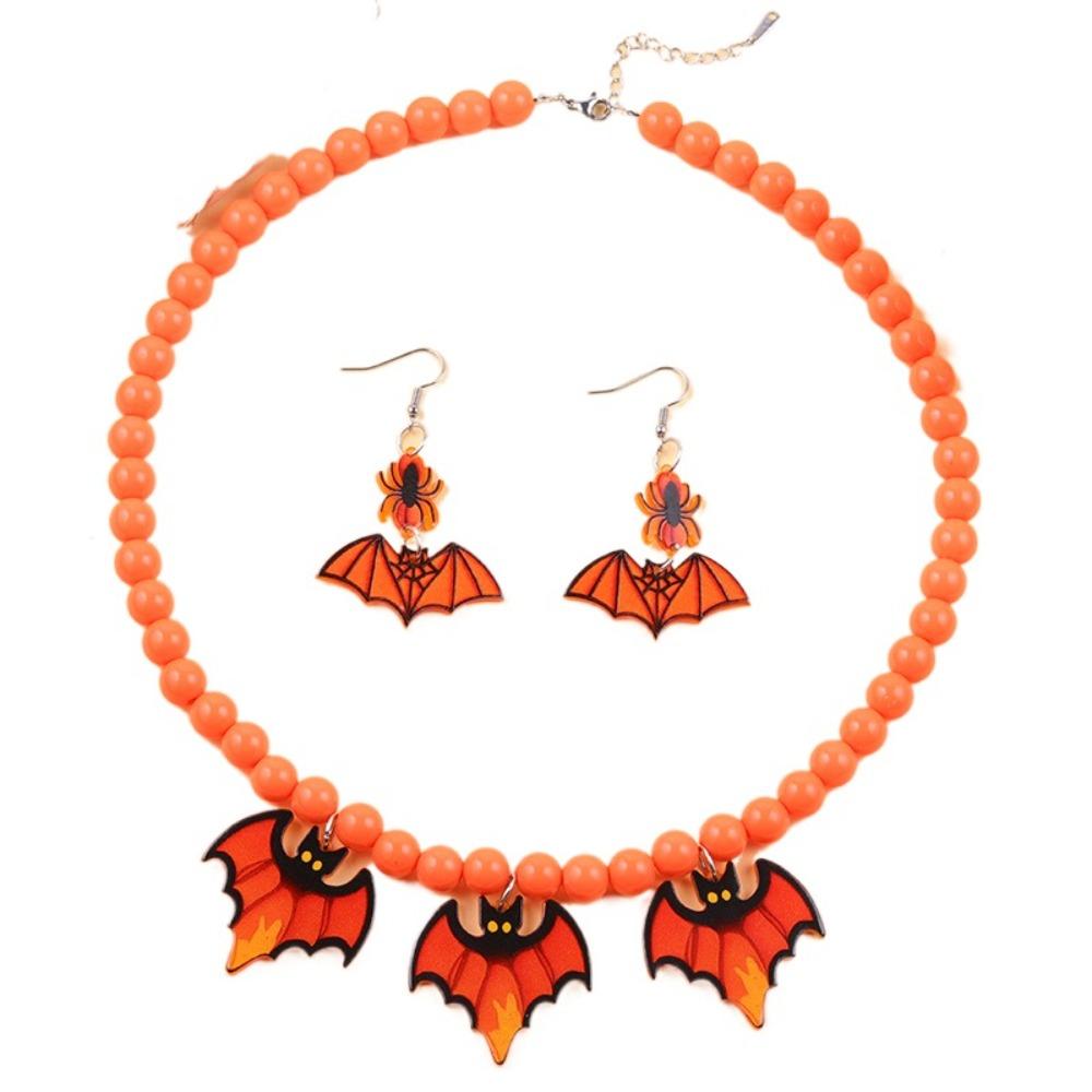 Acrylic Halloween Jewelry Sets Adjustable Choker Necklace Earring Set Beach Vacation Accessories