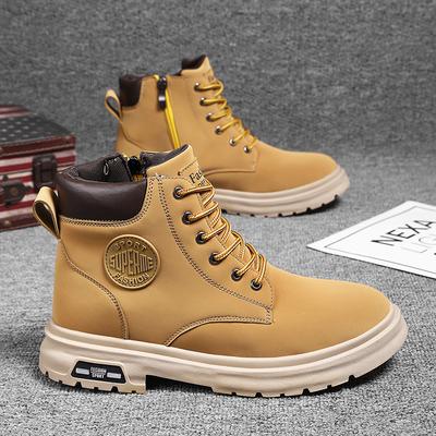 Bottines Homme Rétro Chaussures de Travail Automne Hiver Semelle Épaisse Tige Haute Bottes d'Extérieur Cuir Imperméable Haute Qualité Bottines Chelsea