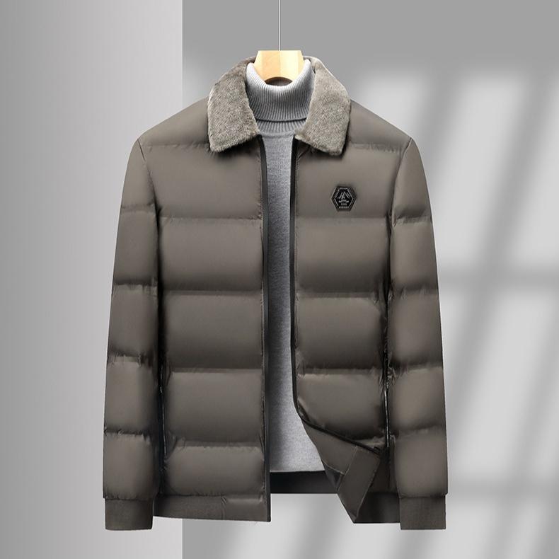 Men's Winter Warm Jackets With Faux Fur Collar Casual Lightweight Windproof Coat With Pockets Bomber Quilted Work Jacket for Men Thick Thermal Jacket