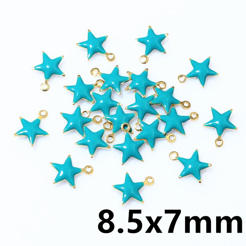 

20pcs 8.5x7mm Enamel Small Star Charms Pendant Stainless Steel DIY Jewelry Making Accessories Findings for Bracelet Earrings