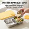 Portable Fruit Salad Food Container For Kids Student Stackable 304 Stainless Steel Bento Lunch Box With Sauce Box Microwave Safe