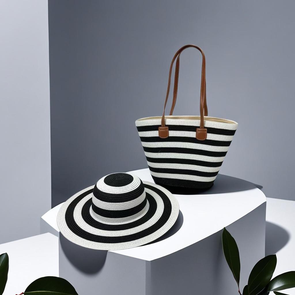 Trendy French One-Shoulder Straw Tote: Large-Capacity Woven Beach & Vacation Handbag for Women