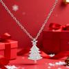 Pavé Set Christmas Tree Pendant Necklace with Star Top Festive Sparkling Jewelry for Women