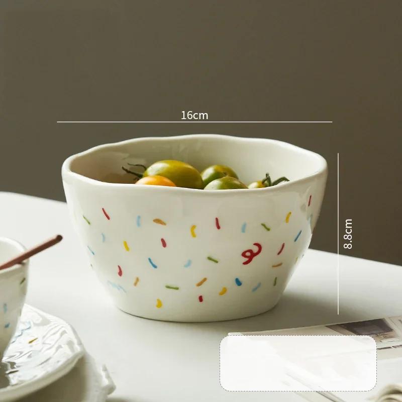 Cute Round Relief Ceramic Plates High End Sushi Shop Delicious Ramen Bowls Household Creative Fish Plate Exquisite Tableware