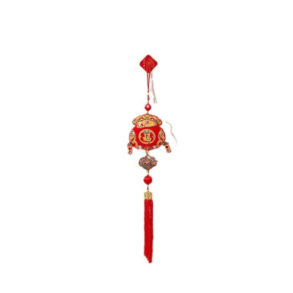 Embroidery New Year Blessing Pendant Red Koi Fish Lucky Hanging Ornaments With Tassels Lucky Bag Spring Festival Wind Chimes
