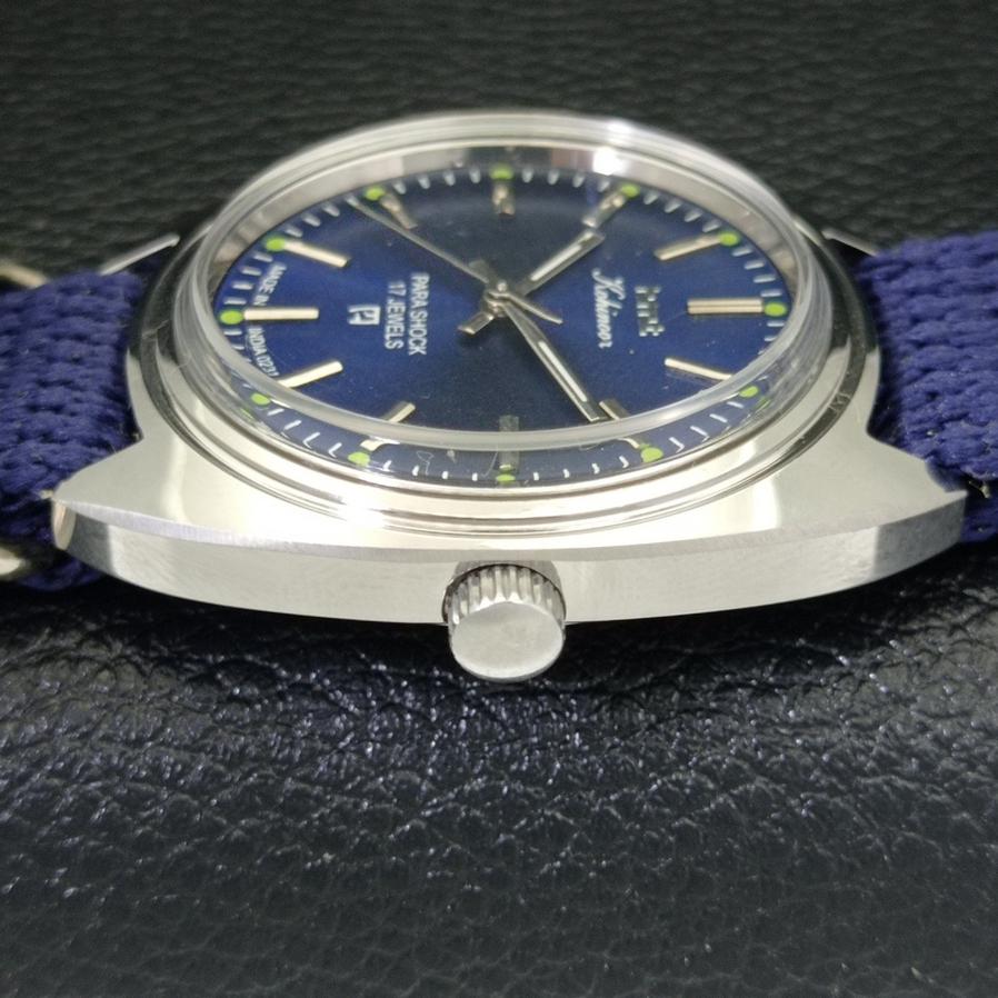 AUTHENTIC HMT HAND-WINDING MENS BLUE DIAL WRIST WATCH A426476-2