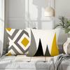 Żółta Prosta Geometryczna Nadruk Poszewka na Poduszkę do Wystroju Domu Sypialnia Salon Sofa Dekoracja Poliestrowa Poszewka na Poduszkę z Zamkiem Błyskawicznym