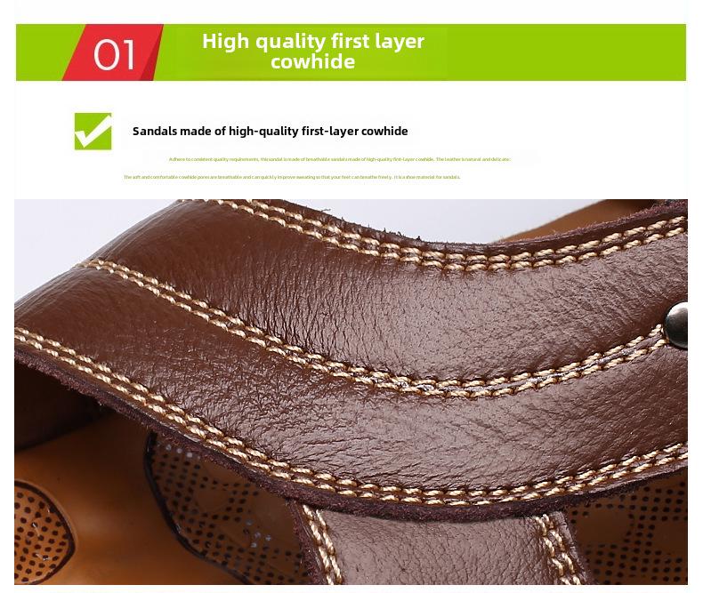 Pánské kožené sandály na léto 2025 - Ležérní plážová obuv a módní pantofle