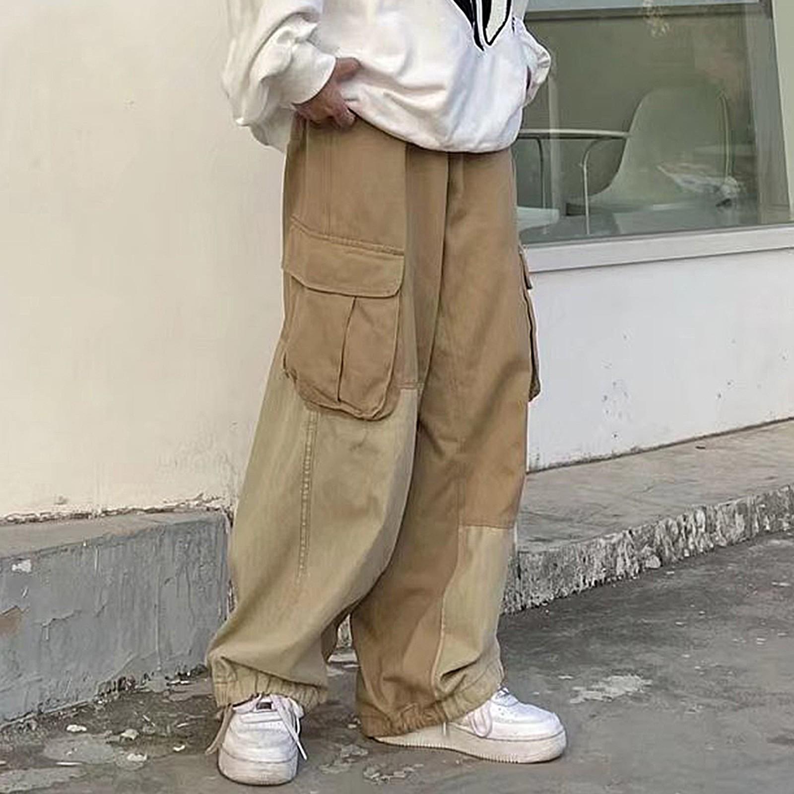 

Мужские комбинезоны, повседневные брюки с несколькими карманами и завязками, походные брюки XXXL хаки