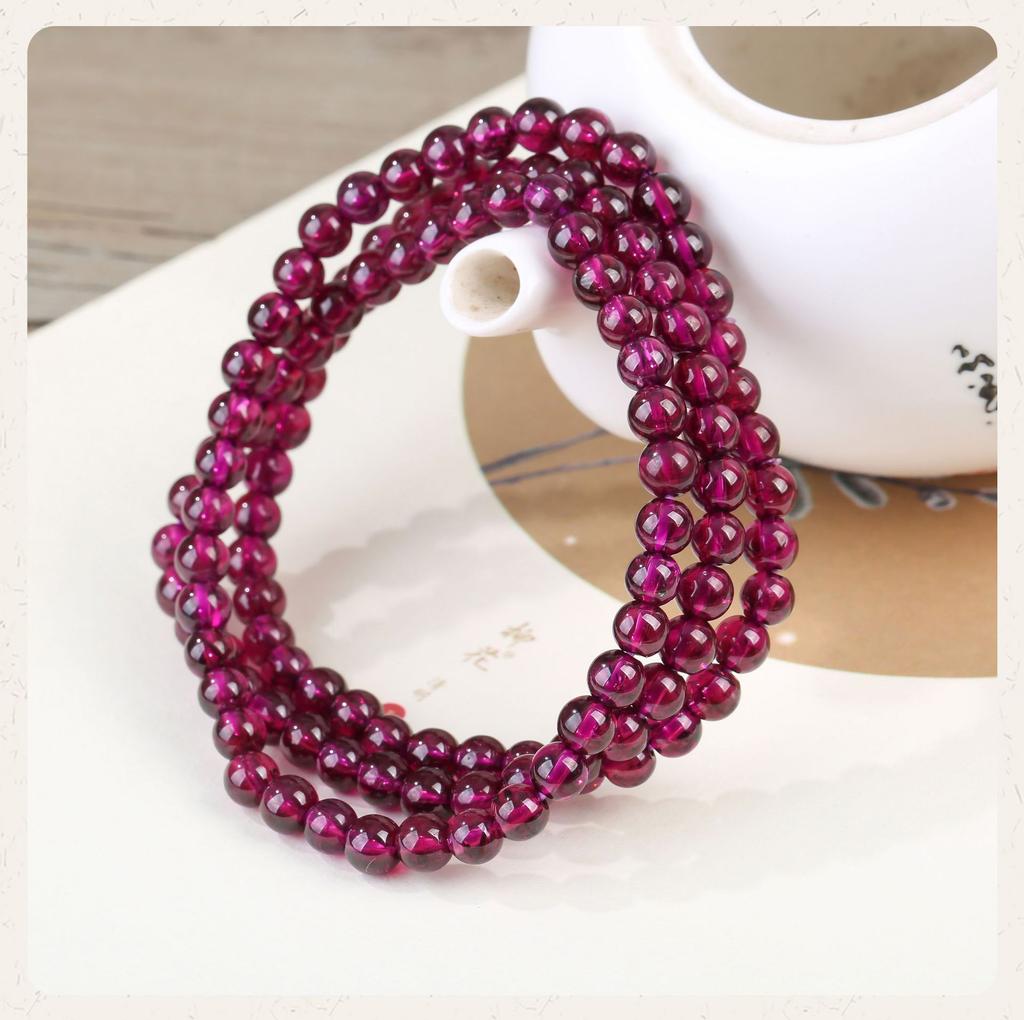 Jewelry Natural Crystal Bracelet Women'S 7A Grade Positive Purple Ice Body Brazilian Purple Teeth Black Bracelet Three Circles Rich Color