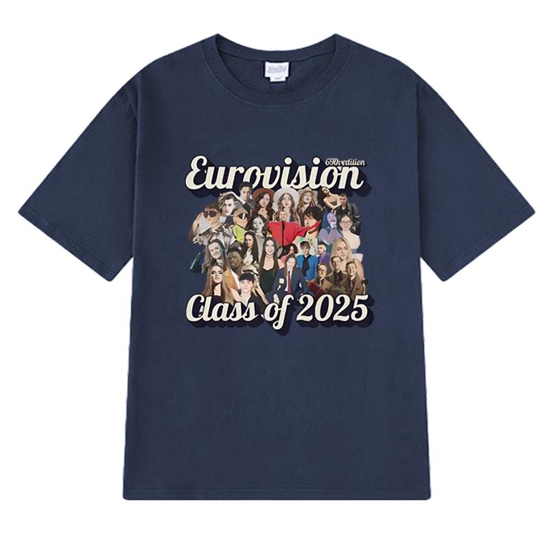 Hot Sale Eurovision Song Contest Class of 2025 Unisex Short Sleeve T Shirts Men Women Cotton Short Sleeve T-shirt Cotton Tops