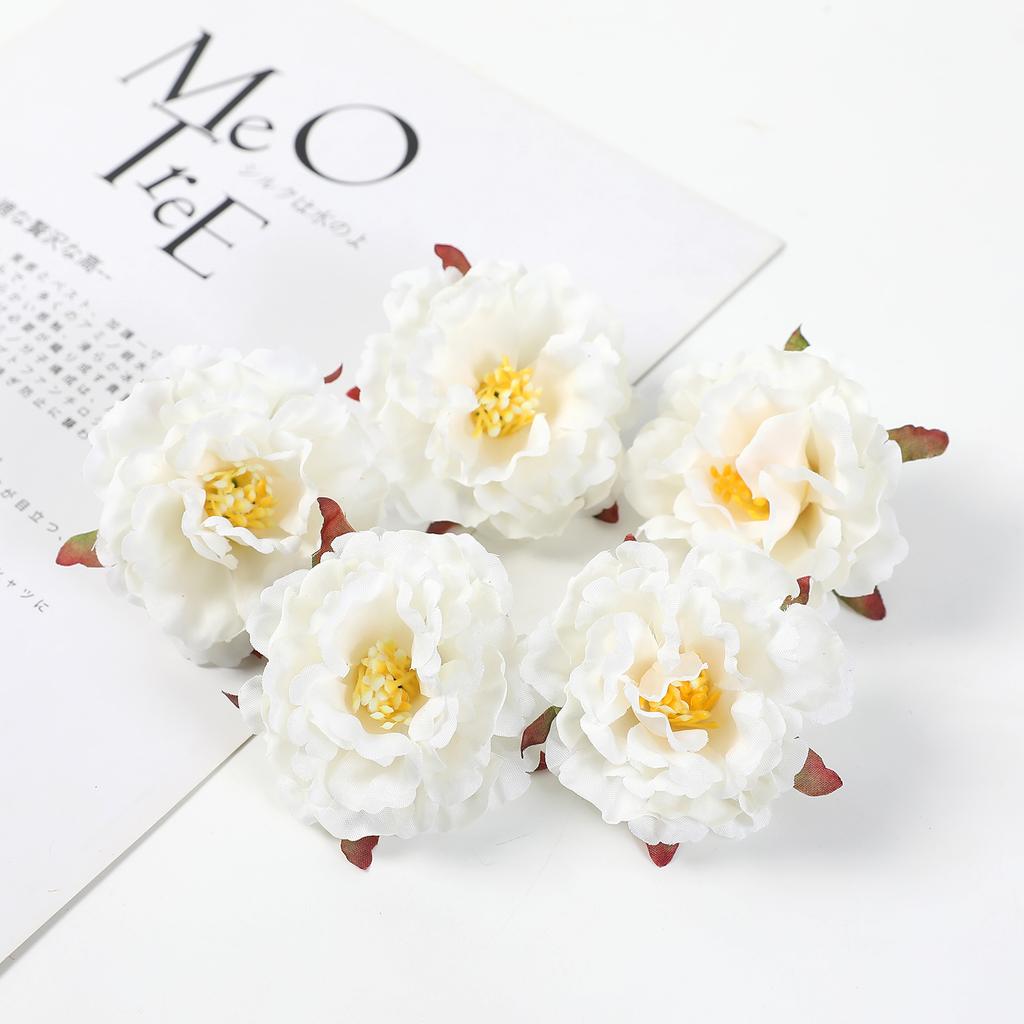 10Pcs Peony Artificial Flowers Head 6CM Fake Flowers for Home Room Wedding Decoration Arrangement DIY Carft Gifts Accessories