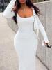 2025 European & American Slim Fit Round Neck Striped Maxi Dress