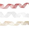 2-Meter Christmas Ribbon with Mesh Edge and Glitter - Home and Tree Decoration
