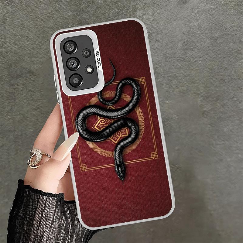 Black Snake Doodle Shockproof Phone Case for Samsung A17 A16 A15 A14 A37 A57 A36 A56 A26 A35 A55 A25 A34 A54 A24 A13 A23 A33 A53