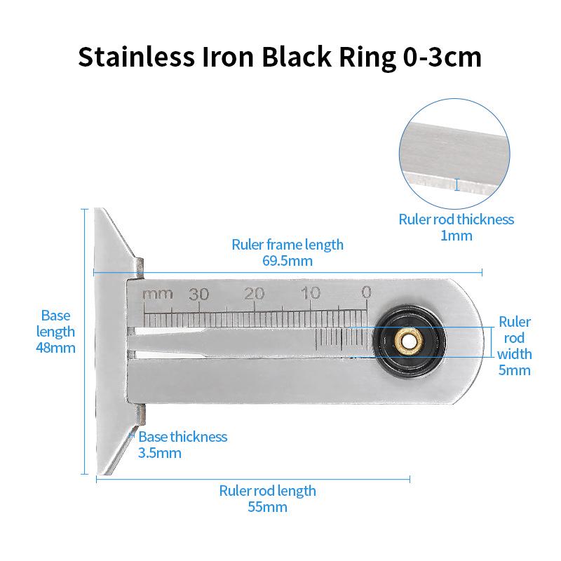 Stainless Steel Tire Tread Depth Caliper Gauge 0-30mm/0-50mm/0-60mm