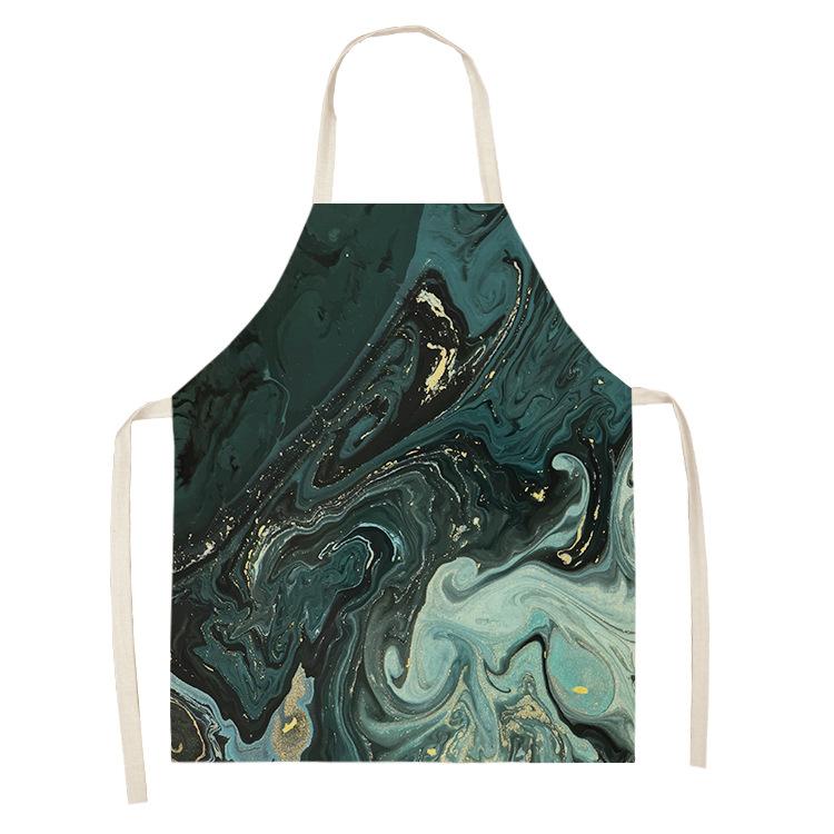 

1 упаковка, цветные устойчивые к мраморным пятнам кухонные фартуки, женские льняные нагрудники на талии для уборки дома, приготовления пищи, выпечки 68x55cm