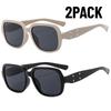 2PACK Fashion Square Sunglasses Women Brand Luxury Eyewear Women/Men Y2K Vintage High Quality Glasses Women  Mujer