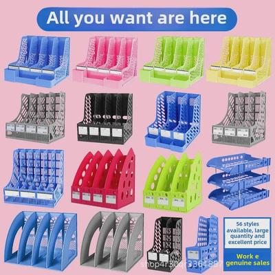 "Office Desk Organizer: File Rack, Basket, Folder Tray, Student Book Stand"