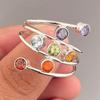 Irregular Designed Women Rings with Colorful CZ Silver Color Statement Female Finger Rings Hip Hop Gilrs Jewelry