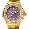 "Gold Women's Analog Ring Watch Free Size Waterproof Cute Fashion Accessory"