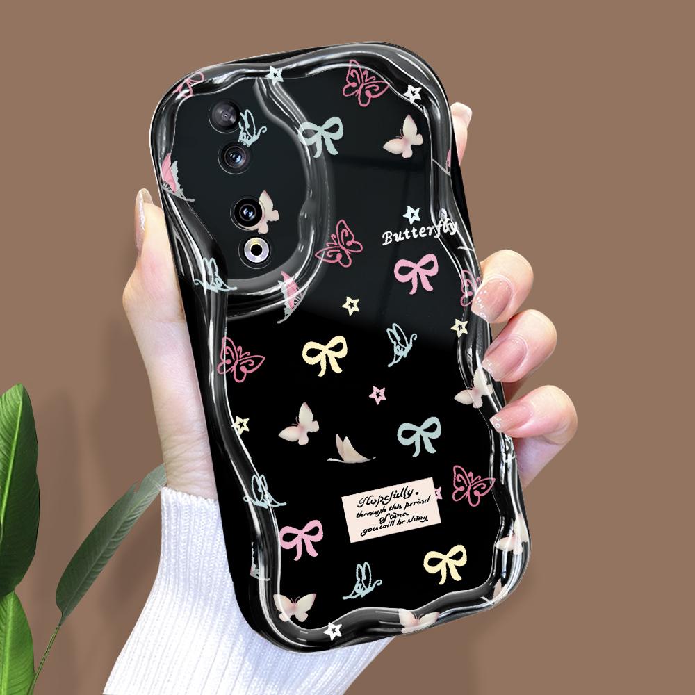 Cute Cartoon Pattern Cream Texture Casing Wavy Edge Soft Silicone Cover Phone Case for Huawei Honor Infinix Tecno iPhone