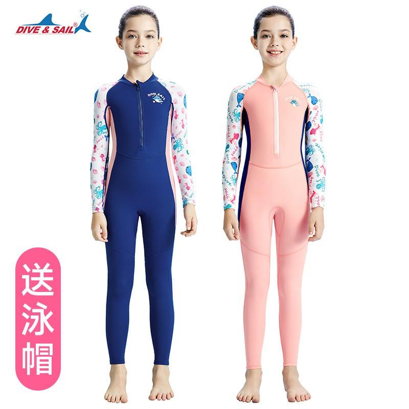 Costume da bagno intero a maniche lunghe per bambini con protezione solare ad asciugatura rapida Costume da bagno per bambina Allenamento al nuoto Snorkeling Impermeabile Cappotto per madre