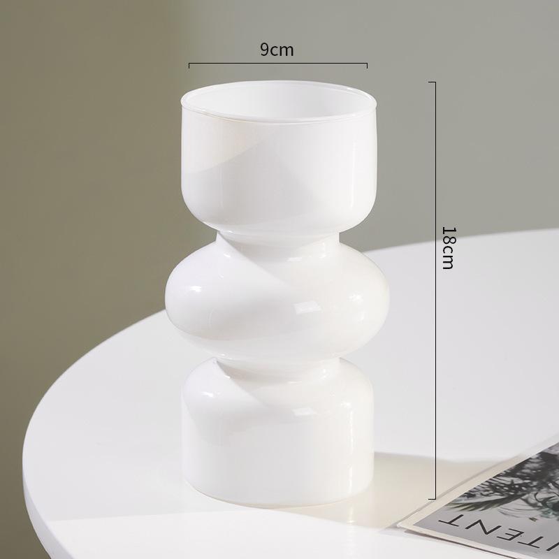 French Antique Glass Gourd Vase - Elegant Decor for Living Room Flower Arrangements